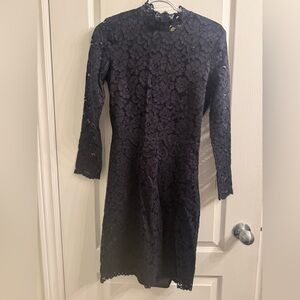 H&M navy lace, key-hole back dress